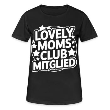 Lovely Moms Club Mitglied - Frauen T-Shirt atmungsaktiv - Schwarz - Vorne - AI Model Female 172 light (172cm)