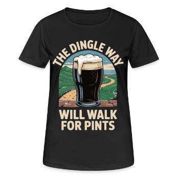 T-shirt à bière The Dingle Way – Motif de pub irlandais - T-shirt respirant Femme - noir - Devant - AI Model Female 172 light (172cm)
