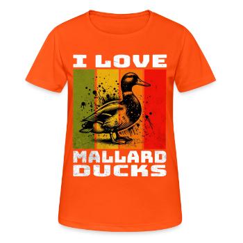 Canard colvert stockente - T-shirt respirant Femme - orange néon - Devant - AI Model Female 172 dark (172cm)