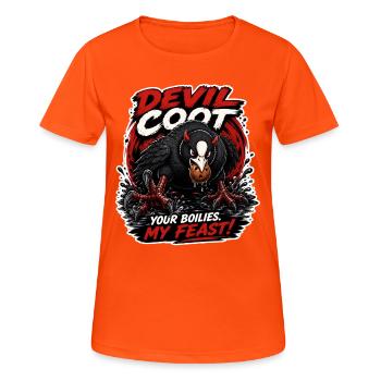 Devil Coot Boilie Thief Karpfenfischen - Frauen T-Shirt atmungsaktiv - Neonorange - Vorne - AI Model Female 172 dark (172cm)