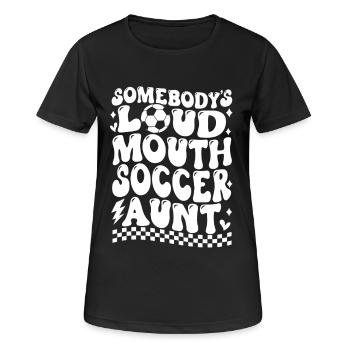 La tante de foot bruyante de quelqu’un - T-shirt respirant Femme - noir - Devant - AI Model Female 172 light (172cm)