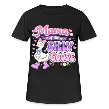 Mama of the Silly Goose – Grooviger Retro-Stil - Frauen T-Shirt atmungsaktiv - Schwarz - Vorne - AI Model Female 172 light (172cm)