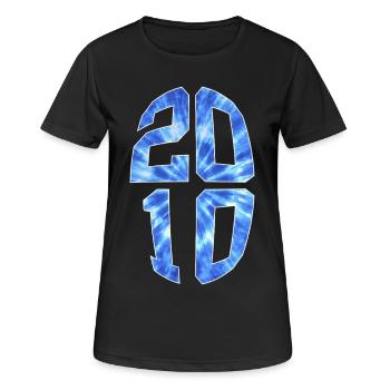 16 ANS 2010 16E ANNIVERSAIRE - T-shirt respirant Femme - noir - Devant - AI Model Female 172 light (172cm)