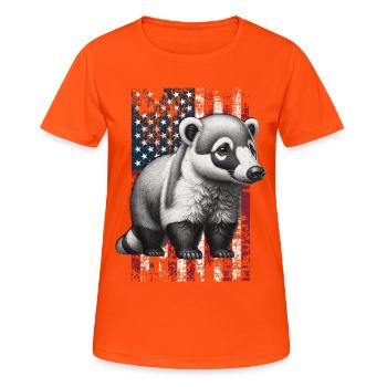 Coati US Nasenbär - T-shirt respirant Femme - orange néon - Devant - AI Model Female 172 dark (172cm)