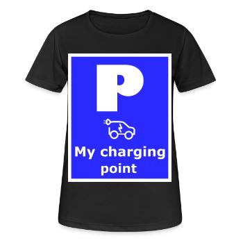 Mon panneau de borne de recharge - T-shirt respirant Femme - noir - Devant - AI Model Female 172 light (172cm)