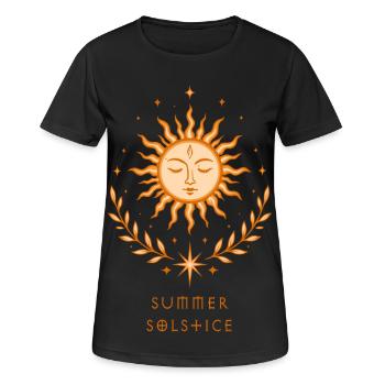 Soleil du solstice d’été – Symbole bohème - T-shirt respirant Femme - noir - Devant - AI Model Female 172 light (172cm)