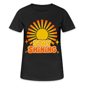 Vibrant Retro Stay Shining the Sunshine - Frauen T-Shirt atmungsaktiv - Schwarz - Vorne - AI Model Female 172 light (172cm)