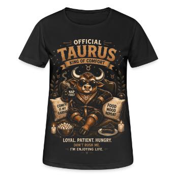 Taureau Roi du Confort - Zodiaque - T-shirt respirant Femme - noir - Devant - AI Model Female 172 light (172cm)