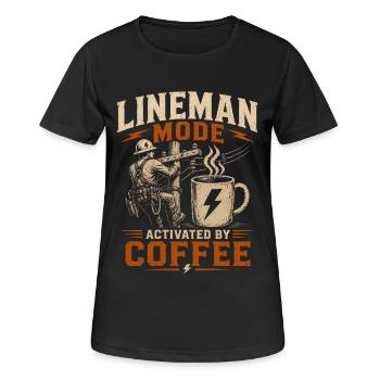 Drôle de Lineman Coffee Électricité - T-shirt respirant Femme - noir - Devant - AI Model Female 172 light (172cm)