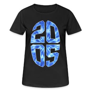 21 ANS 2005 21E ANNIVERSAIRE - T-shirt respirant Femme - noir - Devant - AI Model Female 172 light (172cm)