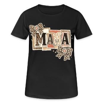 Mama Leopard und Bögen | Muttertagsgeschenk - Frauen T-Shirt atmungsaktiv - Schwarz - Vorne - AI Model Female 172 light (172cm)