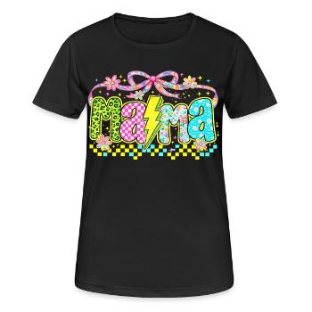 Mama Retro Flashy | Style Néon Fête des Mères - T-shirt respirant Femme - noir - Devant - AI Model Female 172 light (172cm)
