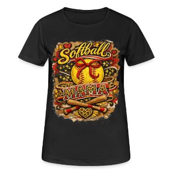 Softball Mom Bow Leopard Sport Design - T-shirt respirant Femme - noir - Devant - AI Model Female 172 light (172cm)