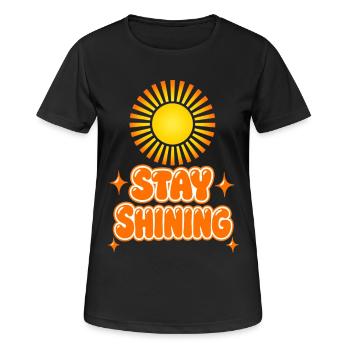 Vibrant Retro Stay Shining the Sunshine - Frauen T-Shirt atmungsaktiv - Schwarz - Vorne - AI Model Female 172 light (172cm)