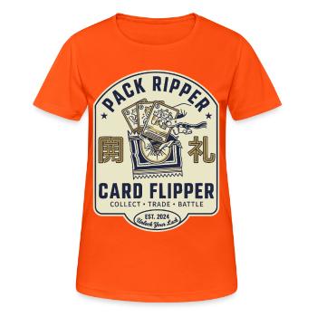 Pack Ripper, Flipper Collectionnant Trade Battle Crew - T-shirt respirant Femme - orange néon - Devant - AI Model Female 172 dark (172cm)