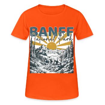Banff National Park Canada Vintage - Women's Breathable T-Shirt - neon orange - Front - AI Model Female 172 dark (172cm)