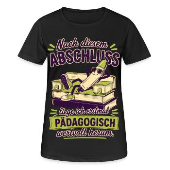 Pädagogisch Wertvoll Herumliegen - Frauen T-Shirt atmungsaktiv - Schwarz - Vorne - AI Model Female 172 light (172cm)