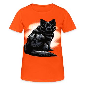 Schwarzer Schäferhund Schäferhundbesitzer  - Frauen T-Shirt atmungsaktiv - Neonorange - Vorne - AI Model Female 172 dark (172cm)