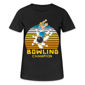 Bowling Champion Man Retro Vintage-Sportgeschenk - Frauen T-Shirt atmungsaktiv - Schwarz - Vorne - AI Model Female 172 light (172cm)
