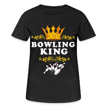 Bowling King : Drôle de cadeau rétro Strike Master - T-shirt respirant Femme - noir - Devant - AI Model Female 172 light (172cm)