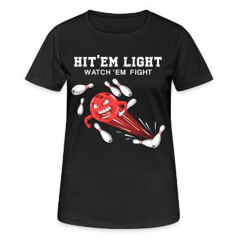Hitem All Watchem Fight Bowling Strike League - T-shirt respirant Femme - noir - Devant - AI Model Female 172 light (172cm)