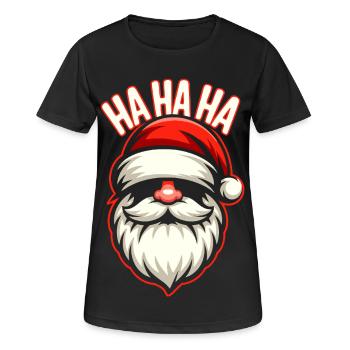 Santa Laugh HAHA Design - T-shirt respirant Femme - noir - Devant - AI Model Female 172 light (172cm)