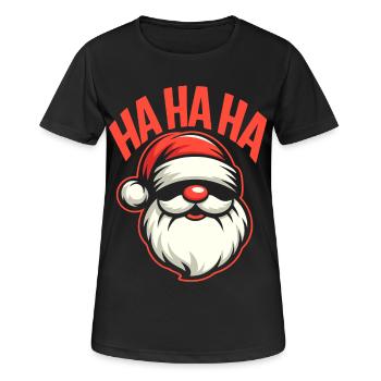 Motif de Noël HAHA du sourire du Père Noël - T-shirt respirant Femme - noir - Devant - AI Model Female 172 light (172cm)
