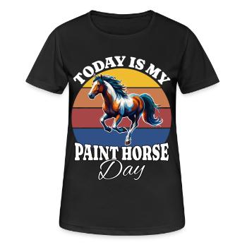 Peindre cheval Peindre cheval Peindre cheval - T-shirt respirant Femme - noir - Devant - AI Model Female 172 light (172cm)