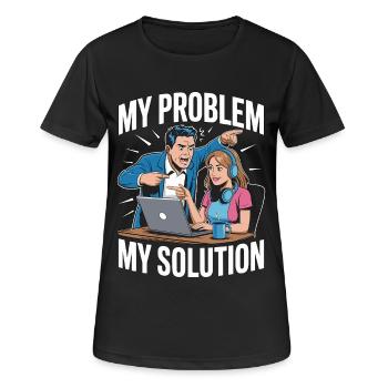 Remote Developer My Problem My Pictogram Mom Dad - Frauen T-Shirt atmungsaktiv - Schwarz - Vorne - AI Model Female 172 light (172cm)