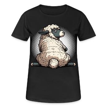 Schaf Schafe Schäfer Schafhalter Schafbock - Frauen T-Shirt atmungsaktiv - Schwarz - Vorne - AI Model Female 172 light (172cm)