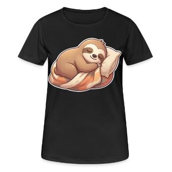 Sommeil paresseux - T-shirt respirant Femme - noir - Devant - AI Model Female 172 light (172cm)