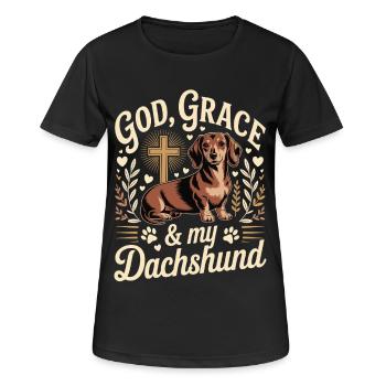 God Grace Teckel - T-shirt respirant Femme - noir - Devant - AI Model Female 172 light (172cm)