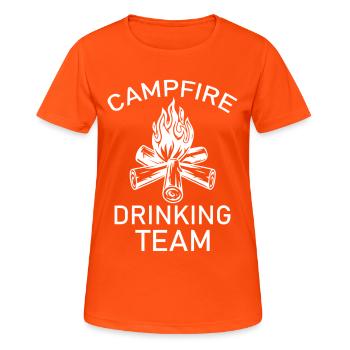 Cadeau rétro de l’équipe de dégustation au feu de camp pour le week-end en plein air - T-shirt respirant Femme - orange néon - Devant - AI Model Female 172 dark (172cm)