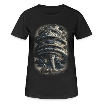 Sturmjäger Meteorologe - Frauen T-Shirt atmungsaktiv - Schwarz - Vorne - AI Model Female 172 light (172cm)