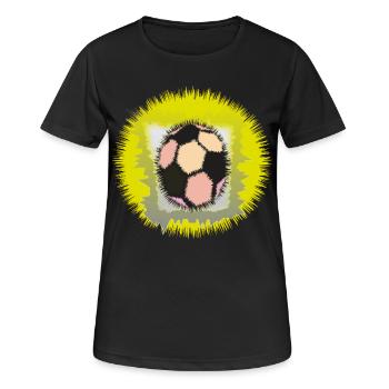 Explosiver Fußball-Aura - Frauen T-Shirt atmungsaktiv - Schwarz - Vorne - AI Model Female 172 light (172cm)