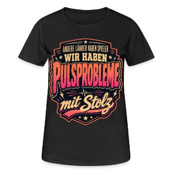 Pulsprobleme mit Stolz - Frauen T-Shirt atmungsaktiv - Schwarz - Vorne - AI Model Female 172 light (172cm)