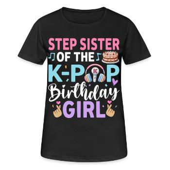 Demi-sœur de la fille anniversaire de la K-Pop - T-shirt respirant Femme - noir - Devant - AI Model Female 172 light (172cm)