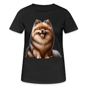 Spitz Zwergspitz German Spitz - Frauen T-Shirt atmungsaktiv - Schwarz - Vorne - AI Model Female 172 light (172cm)