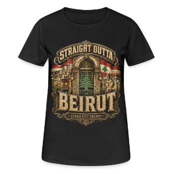 Lebanon Lebanese Straight Outta Beirut - Women's Breathable T-Shirt - black - Front - AI Model Female 172 light (172cm)