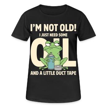 Pas vieux, il faut juste de l’OL et du ruban adhésif - T-shirt respirant Femme - noir - Devant - AI Model Female 172 light (172cm)