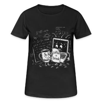 IT-Chaos im Büro: Coffee Break Geschenk - Frauen T-Shirt atmungsaktiv - Schwarz - Vorne - AI Model Female 172 light (172cm)