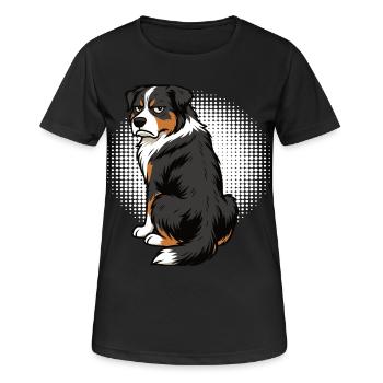Berger australien Aussie Aussie Propriétaires Aussies - T-shirt respirant Femme - noir - Devant - AI Model Female 172 light (172cm)