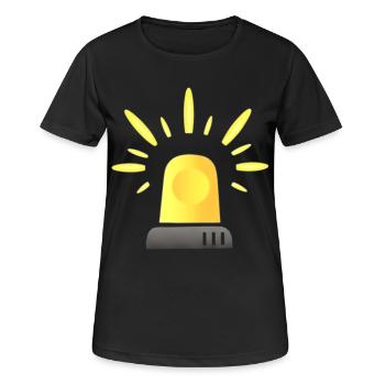 Voyant d’avertissement de Sirène jaune - T-shirt respirant Femme - noir - Devant - AI Model Female 172 light (172cm)