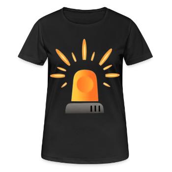 Voyant d’alerte de sirène jaune orange - T-shirt respirant Femme - noir - Devant - AI Model Female 172 light (172cm)