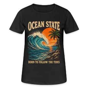 Ocean State Born to Follow The Tides - Women's Breathable T-Shirt - black - Front - AI Model Female 172 light (172cm)