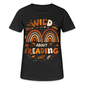 Reading Passion – Rainbow Bohemian & Leopard - Women's Breathable T-Shirt - black - Front - AI Model Female 172 light (172cm)