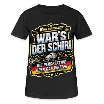 Wenn wir verlieren, war’s der Schiri - Frauen T-Shirt atmungsaktiv - Schwarz - Vorne - AI Model Female 172 light (172cm)