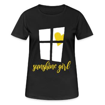 Window with Heart Sun - Sunshine girl - Women's Breathable T-Shirt - black - Front - AI Model Female 172 light (172cm)