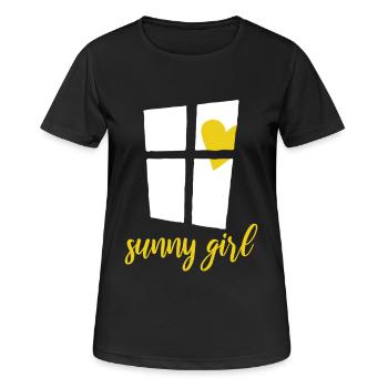 Window with Heart Sun - Sunny Girl - Women's Breathable T-Shirt - black - Front - AI Model Female 172 light (172cm)
