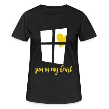 Fenster mit Herz Sonne - sun in my heart - Women's Breathable T-Shirt - black - Front - AI Model Female 172 light (172cm)